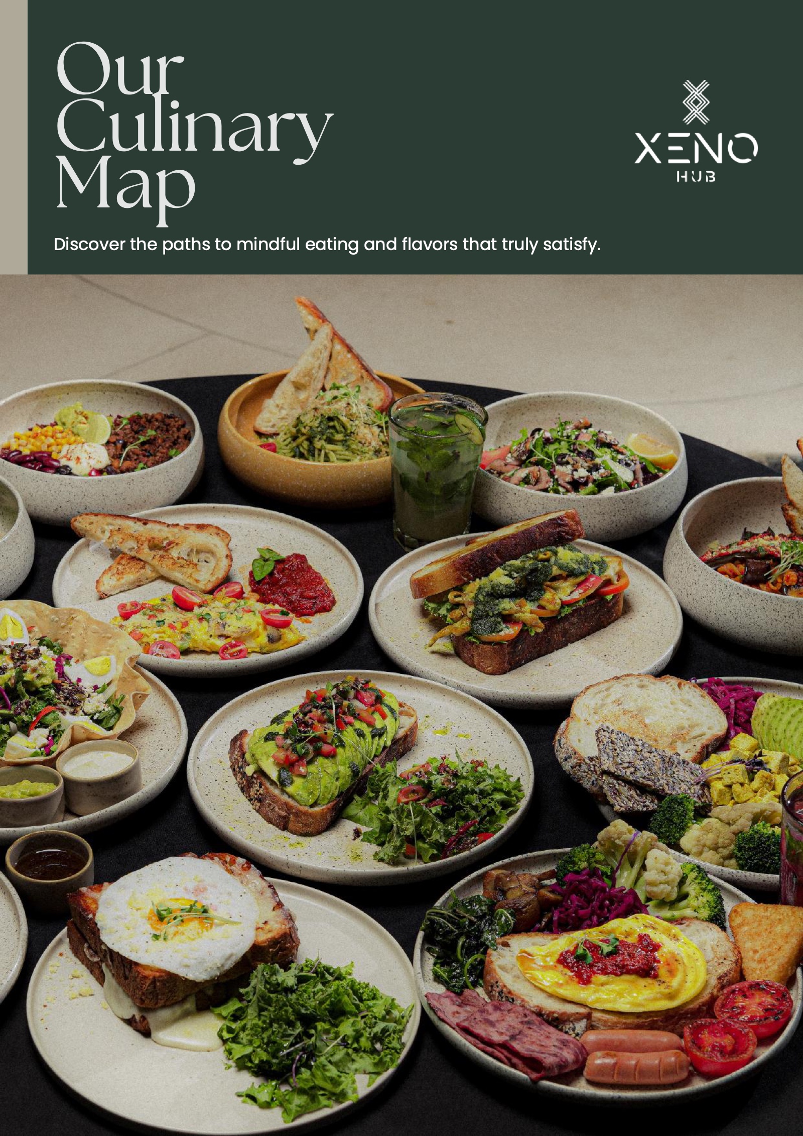 XENO HUB restaurant menu cover